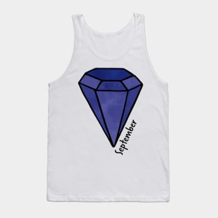 September Blue Sapphire Birthstone Tank Top